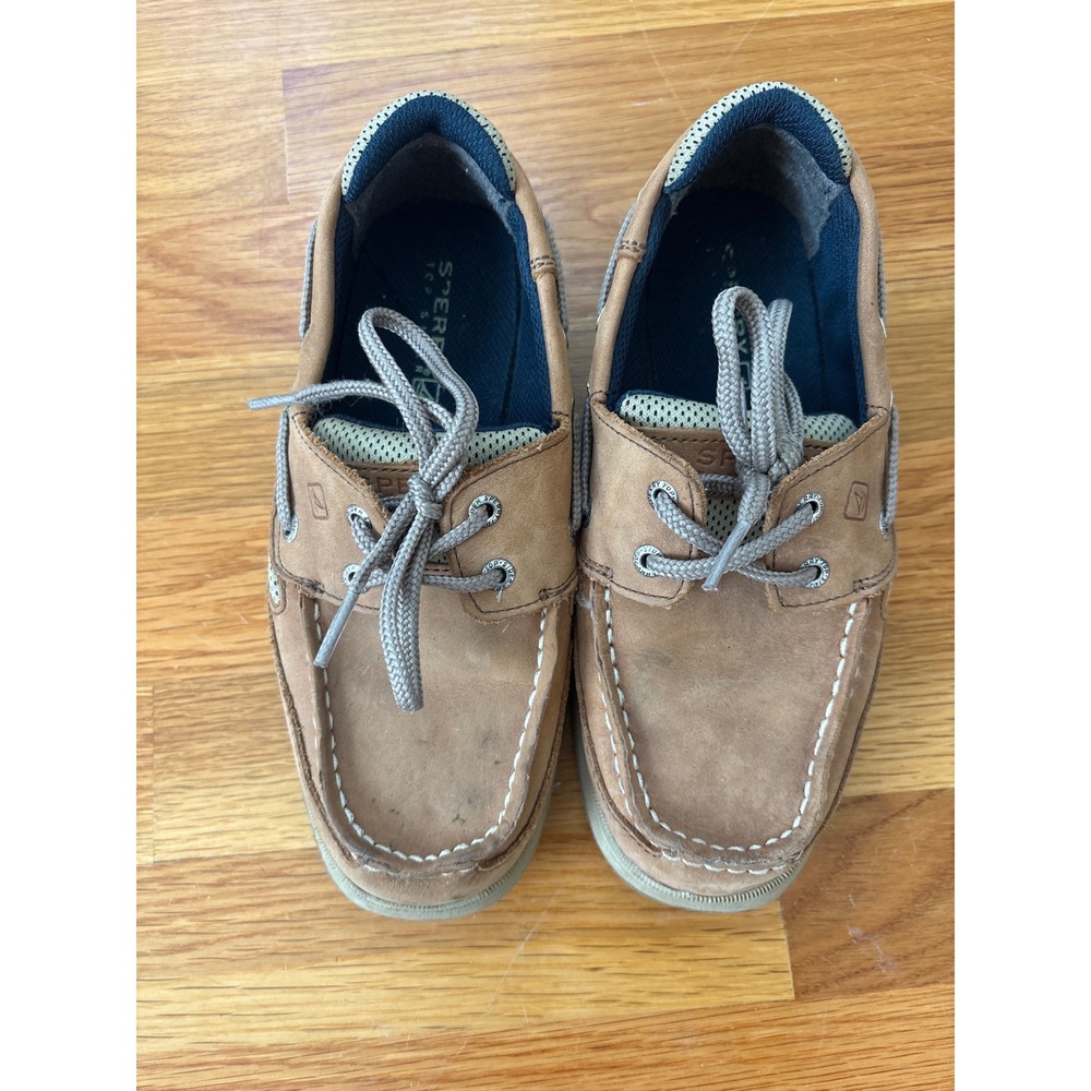 Sperry Top-Sider Billfish Tan Leather Boat Shoes Youth Size 3M YB46122A